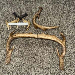 Deer Antler bathroom accessories set Towel Bar, Toilet Paper Holder, Hand Towel